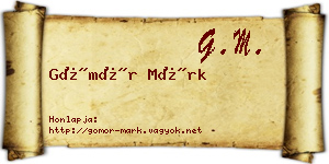 Gömör Márk névjegykártya